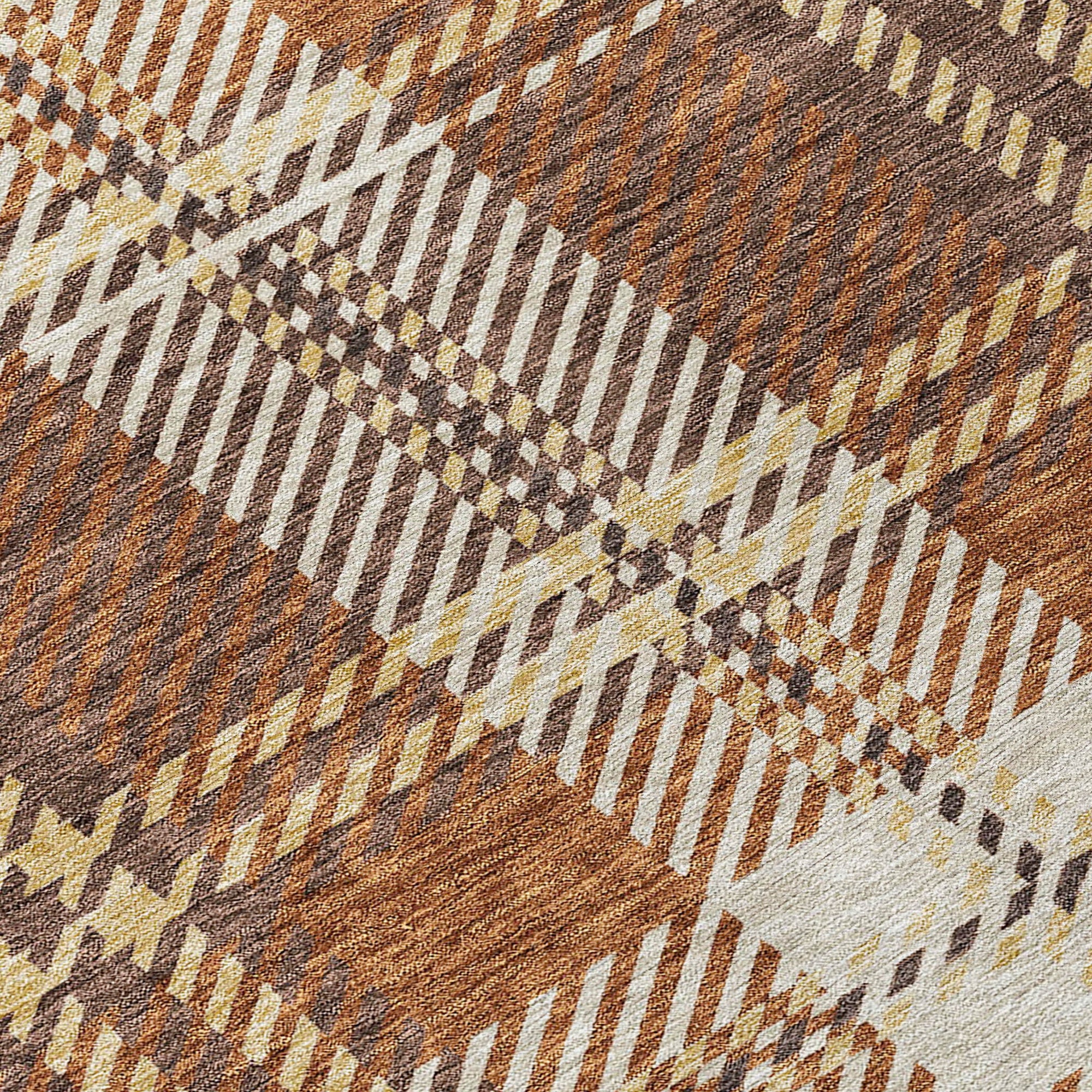 Addison Rugs Spiral Whispers Chocolate Washable Indoor-Outdoor Rug