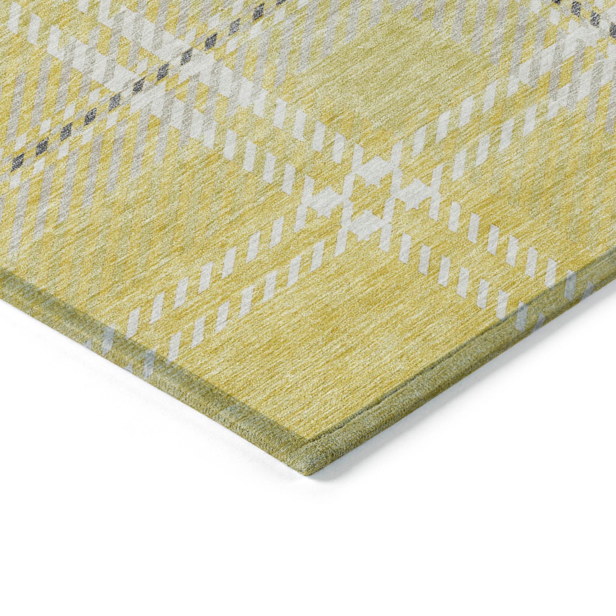 Addison Rugs Spiral Whispers Gold Washable Indoor-Outdoor Rug