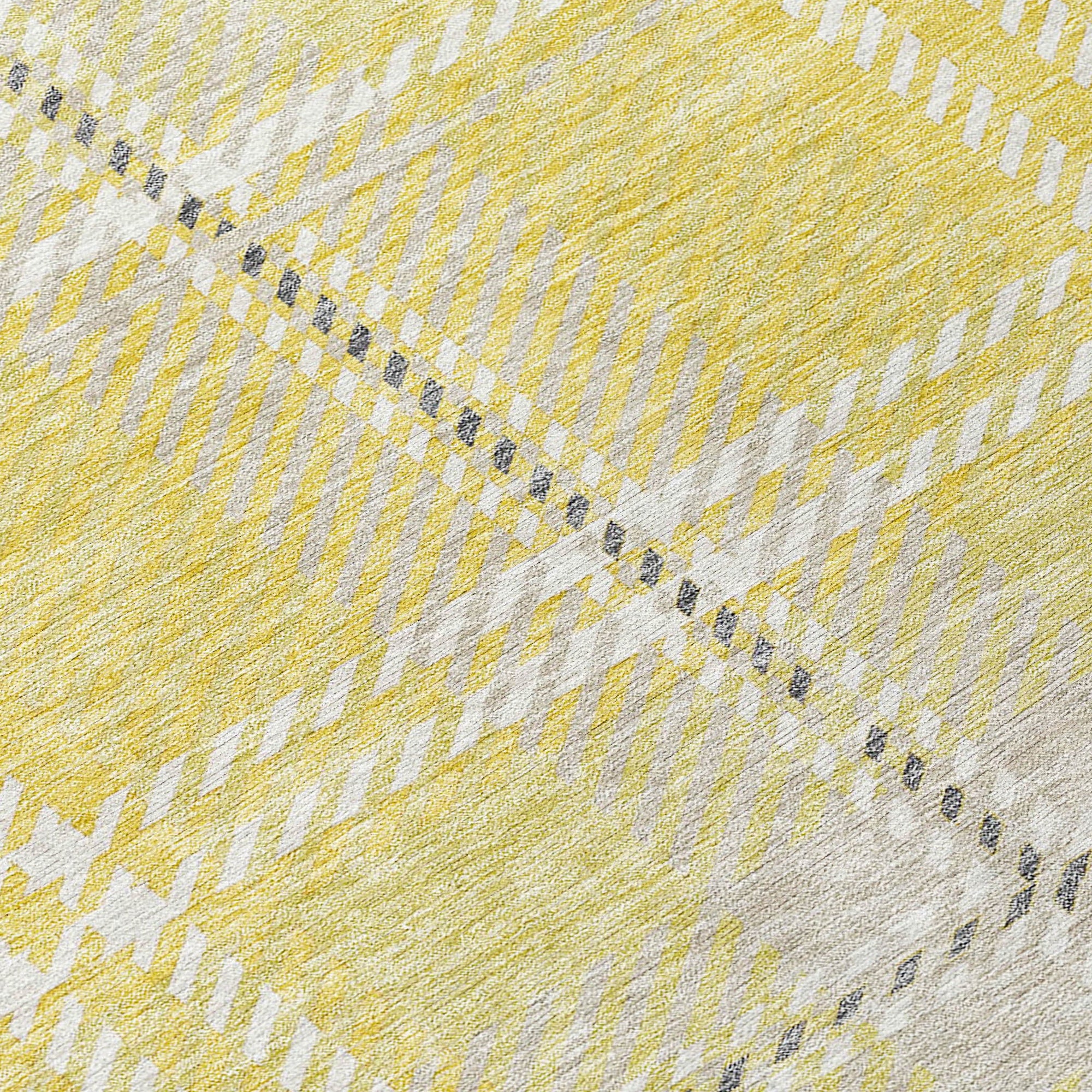 Addison Rugs Spiral Whispers Gold Washable Indoor-Outdoor Rug