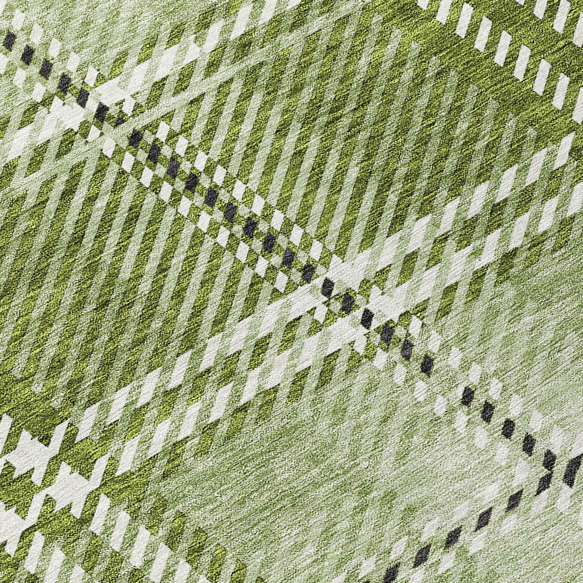 Addison Rugs Spiral Whispers Green Washable Indoor-Outdoor Rug