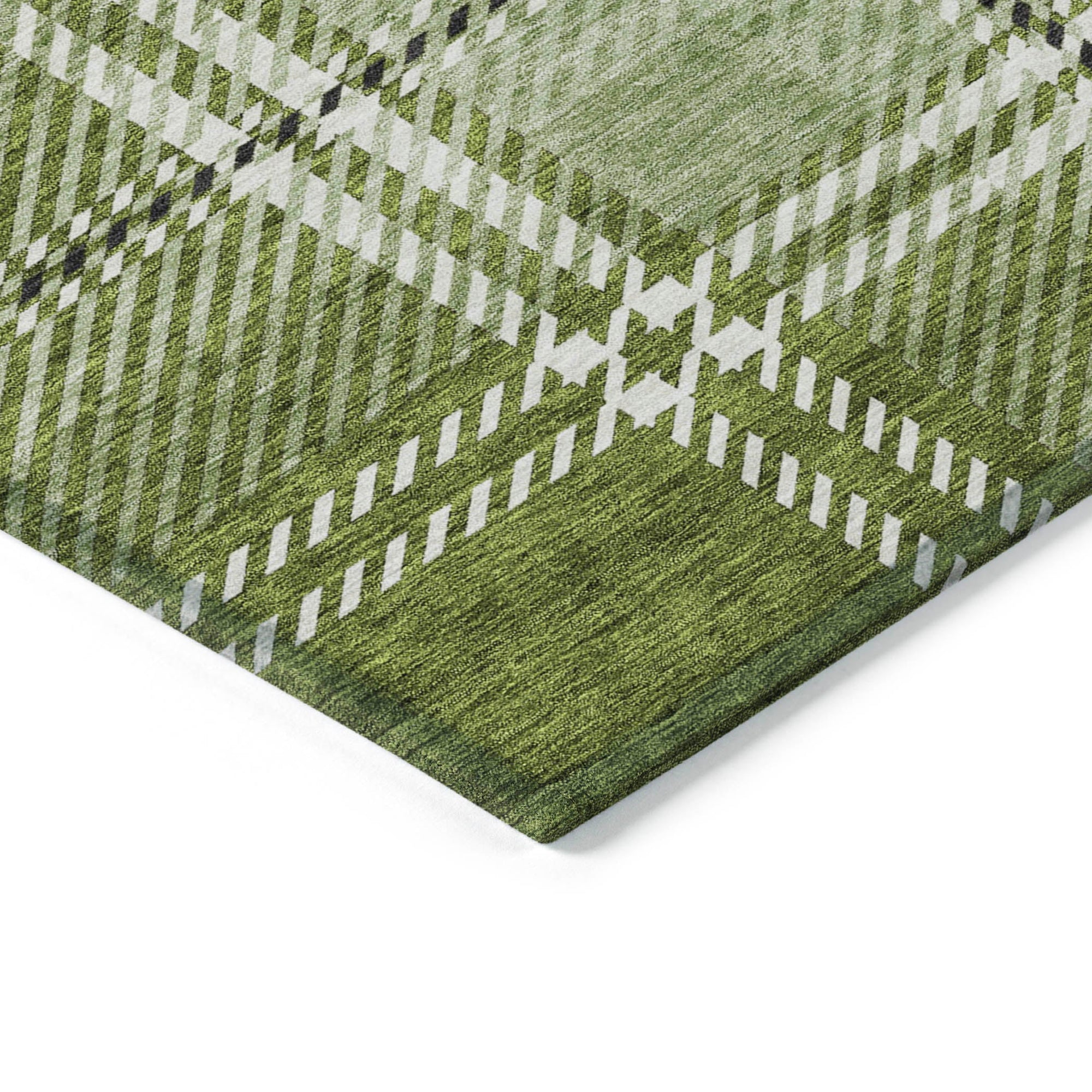 Addison Rugs Spiral Whispers Green Washable Indoor-Outdoor Rug