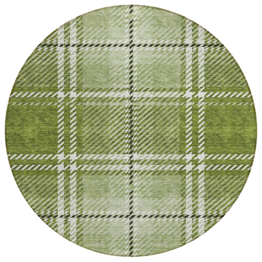 Addison Rugs Spiral Whispers Green Washable Indoor-Outdoor Rug