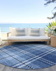 Addison Rugs Spiral Whispers Navy Washable Indoor-Outdoor Rug