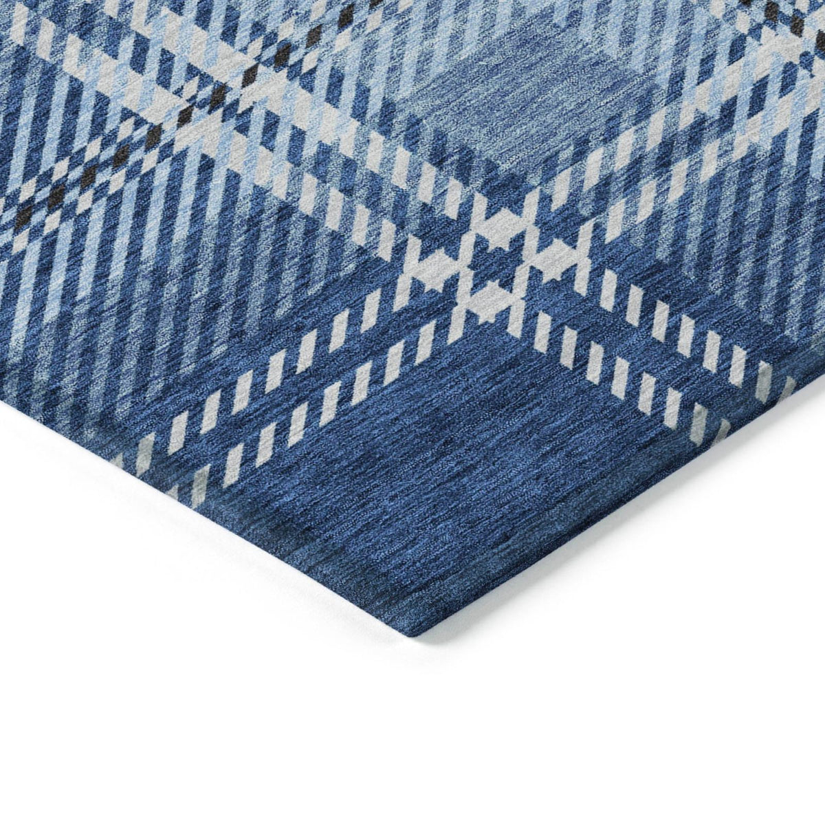 Addison Rugs Spiral Whispers Navy Washable Indoor-Outdoor Rug