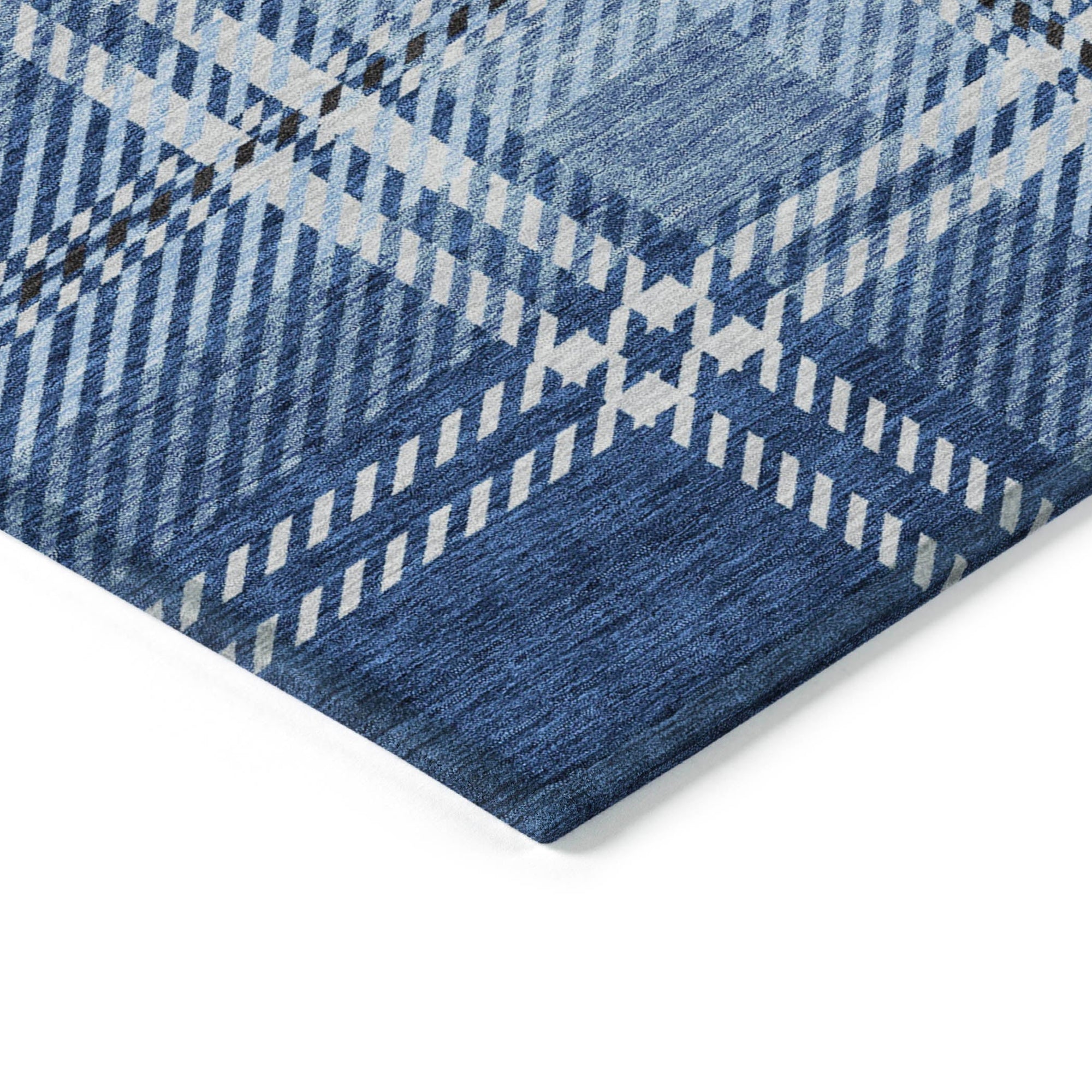 Addison Rugs Spiral Whispers Navy Washable Indoor-Outdoor Rug