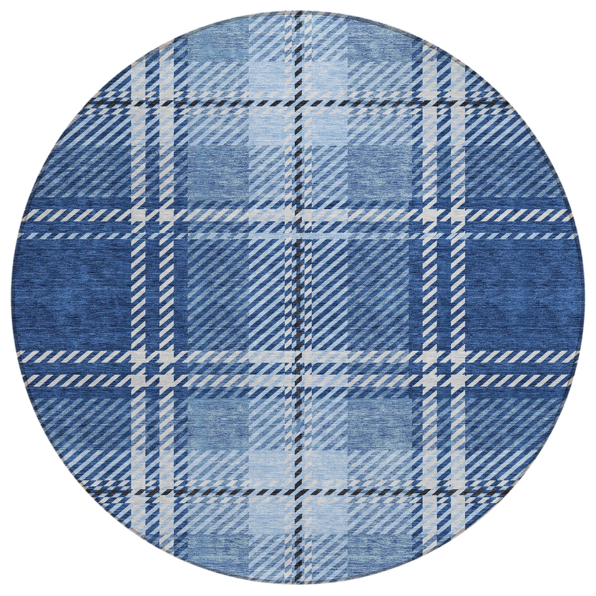 Addison Rugs Spiral Whispers Navy Washable Indoor-Outdoor Rug
