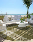 Addison Rugs Spiral Whispers Olive Washable Indoor-Outdoor Rug