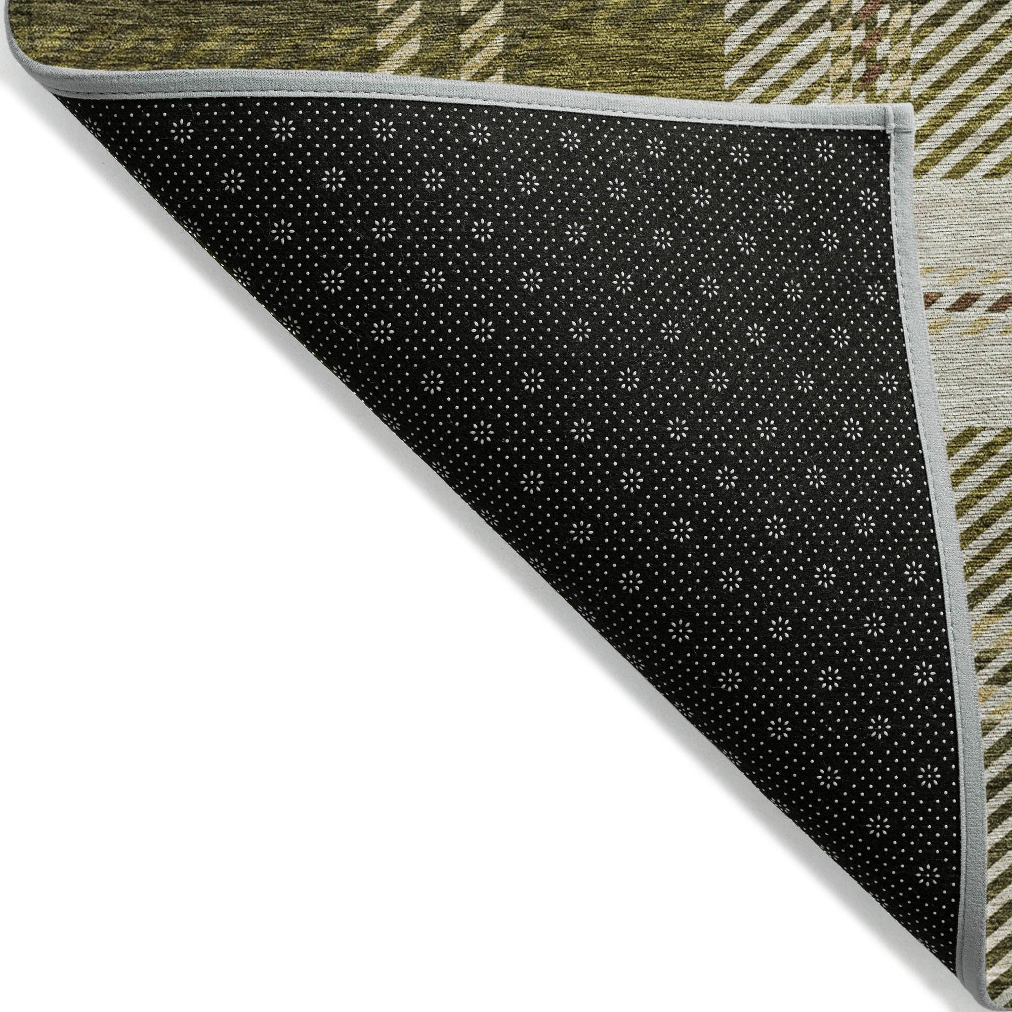 Addison Rugs Spiral Whispers Olive Washable Indoor-Outdoor Rug