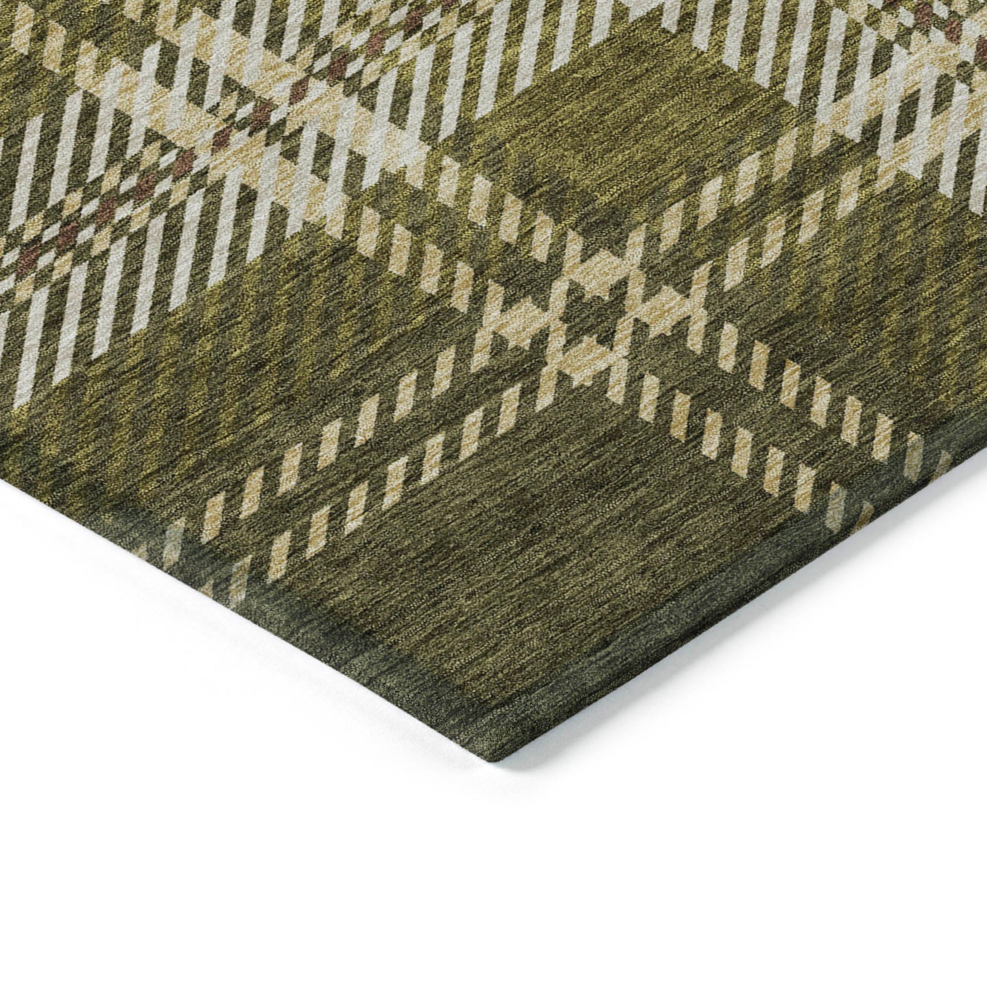 Addison Rugs Spiral Whispers Olive Washable Indoor-Outdoor Rug