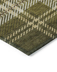 Addison Rugs Spiral Whispers Olive Washable Indoor-Outdoor Rug