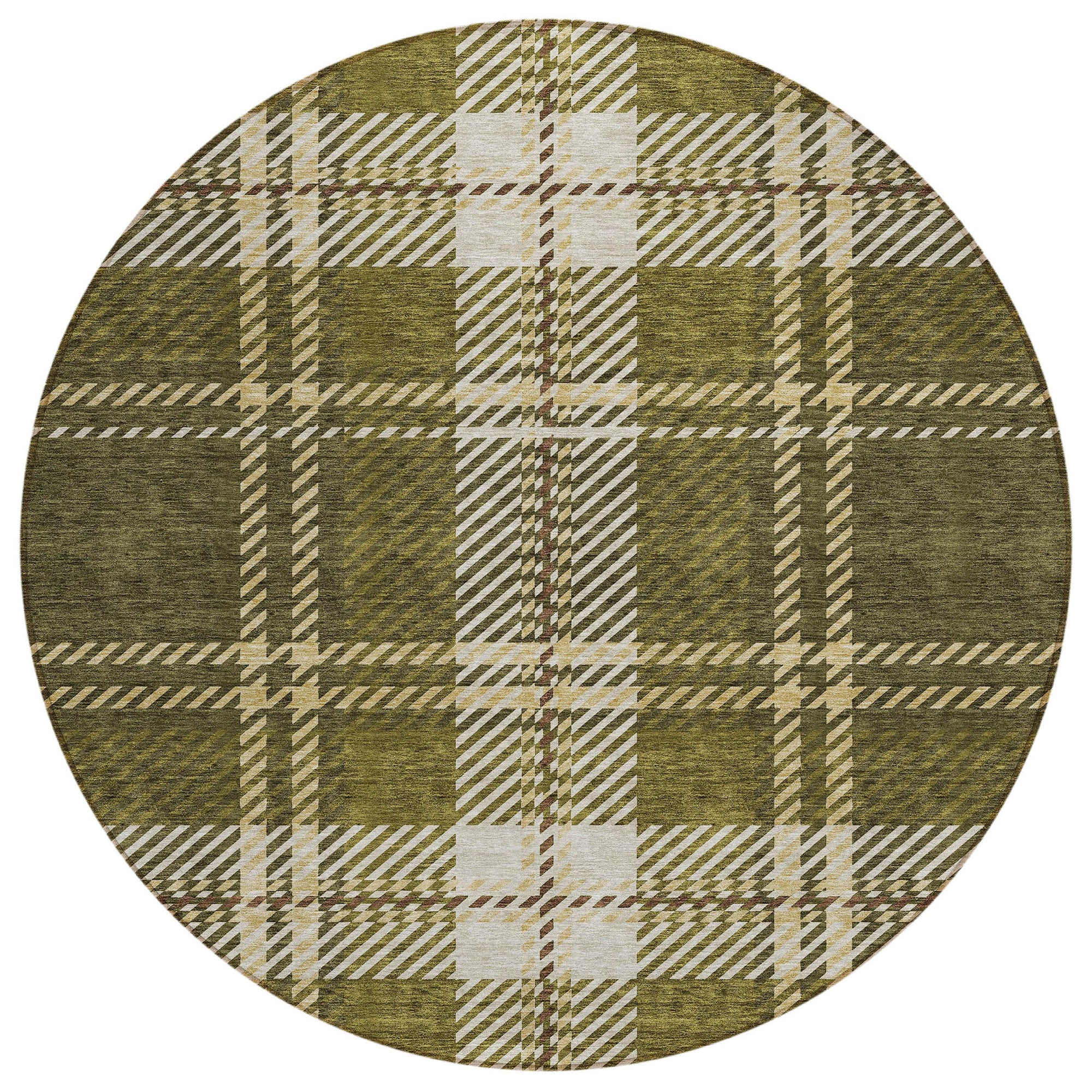 Addison Rugs Spiral Whispers Olive Washable Indoor-Outdoor Rug