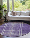 Addison Rugs Spiral Whispers Purple Washable Indoor-Outdoor Rug