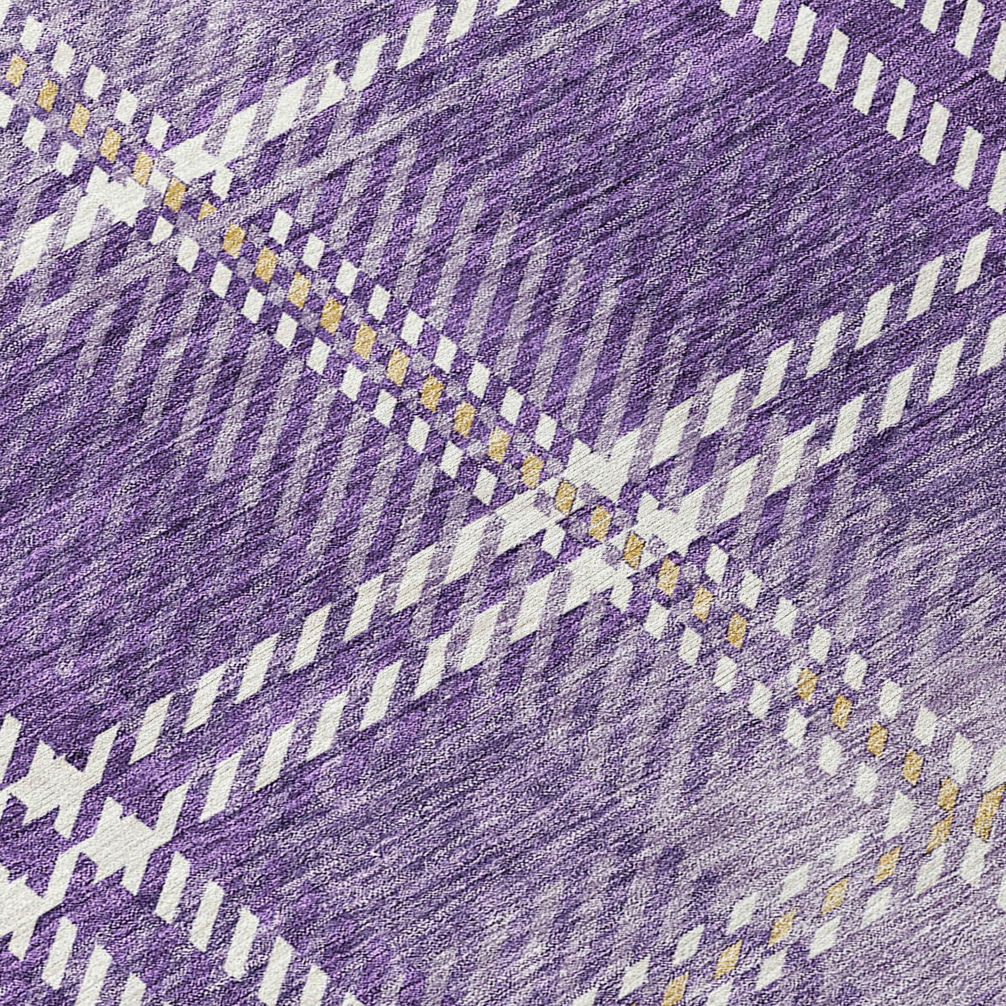 Addison Rugs Spiral Whispers Purple Washable Indoor-Outdoor Rug