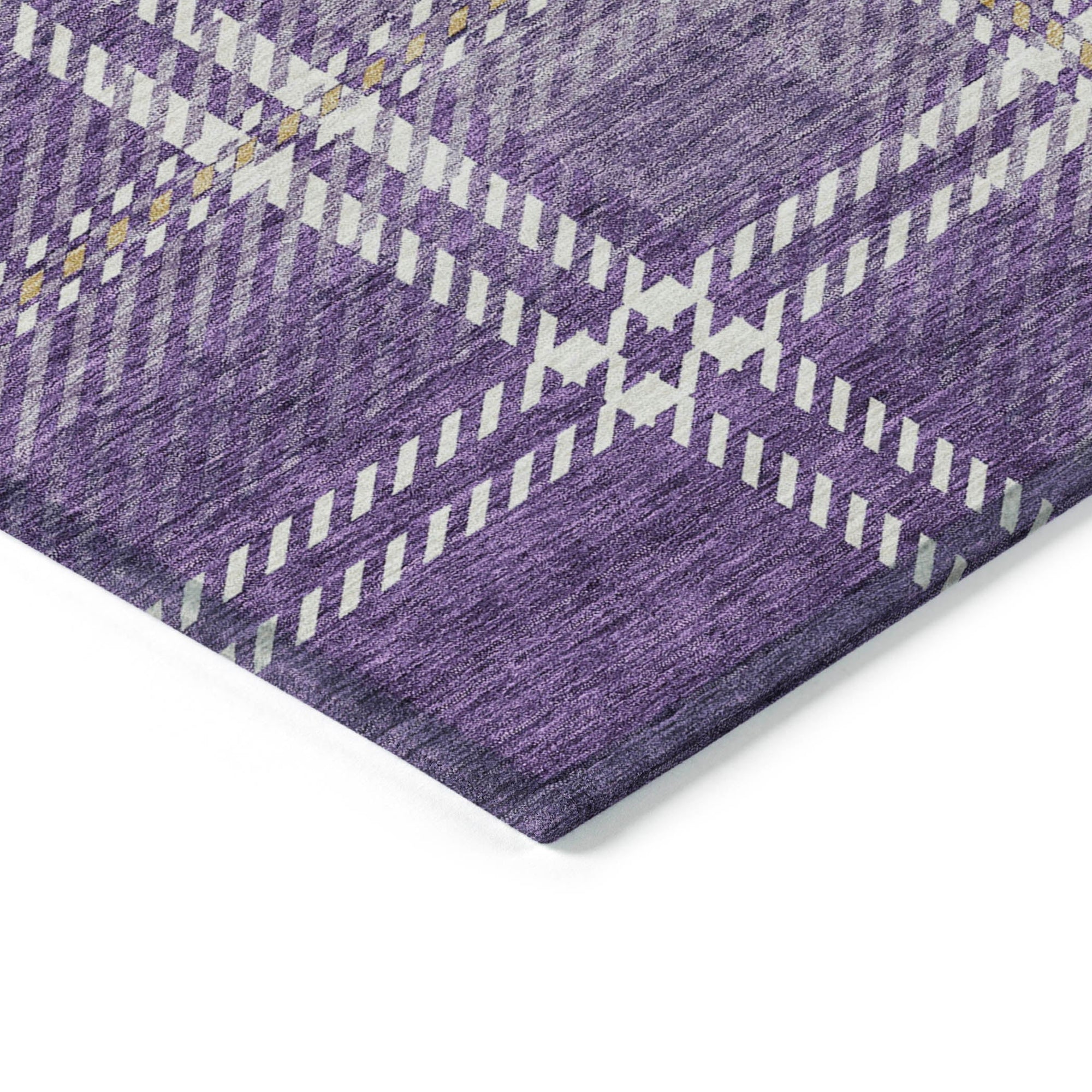 Addison Rugs Spiral Whispers Purple Washable Indoor-Outdoor Rug