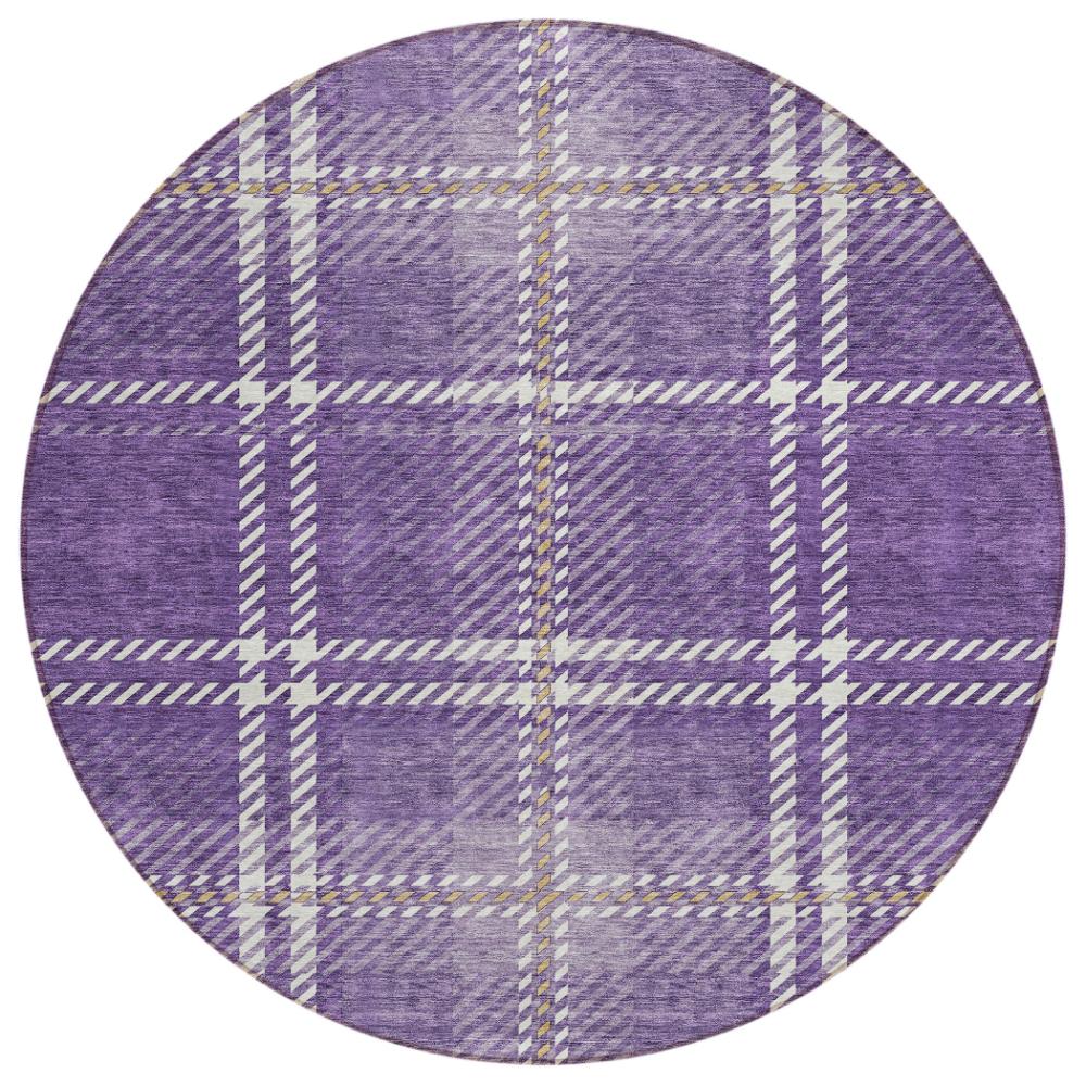 Addison Rugs Spiral Whispers Purple Washable Indoor-Outdoor Rug