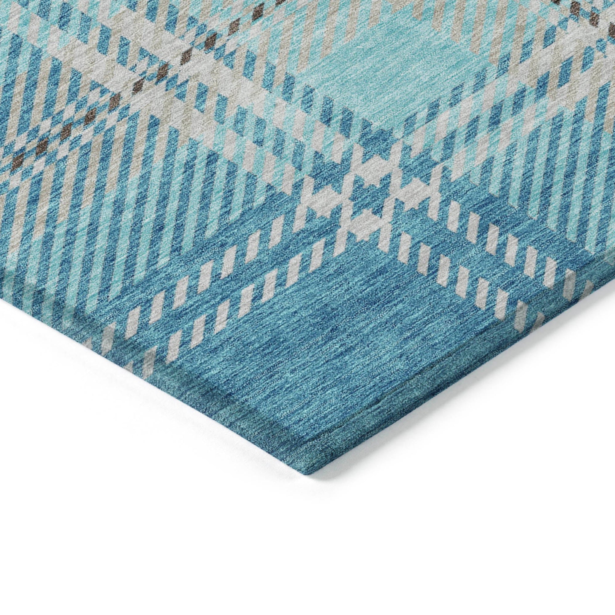 Addison Rugs Spiral Whispers Teal Washable Indoor-Outdoor Rug