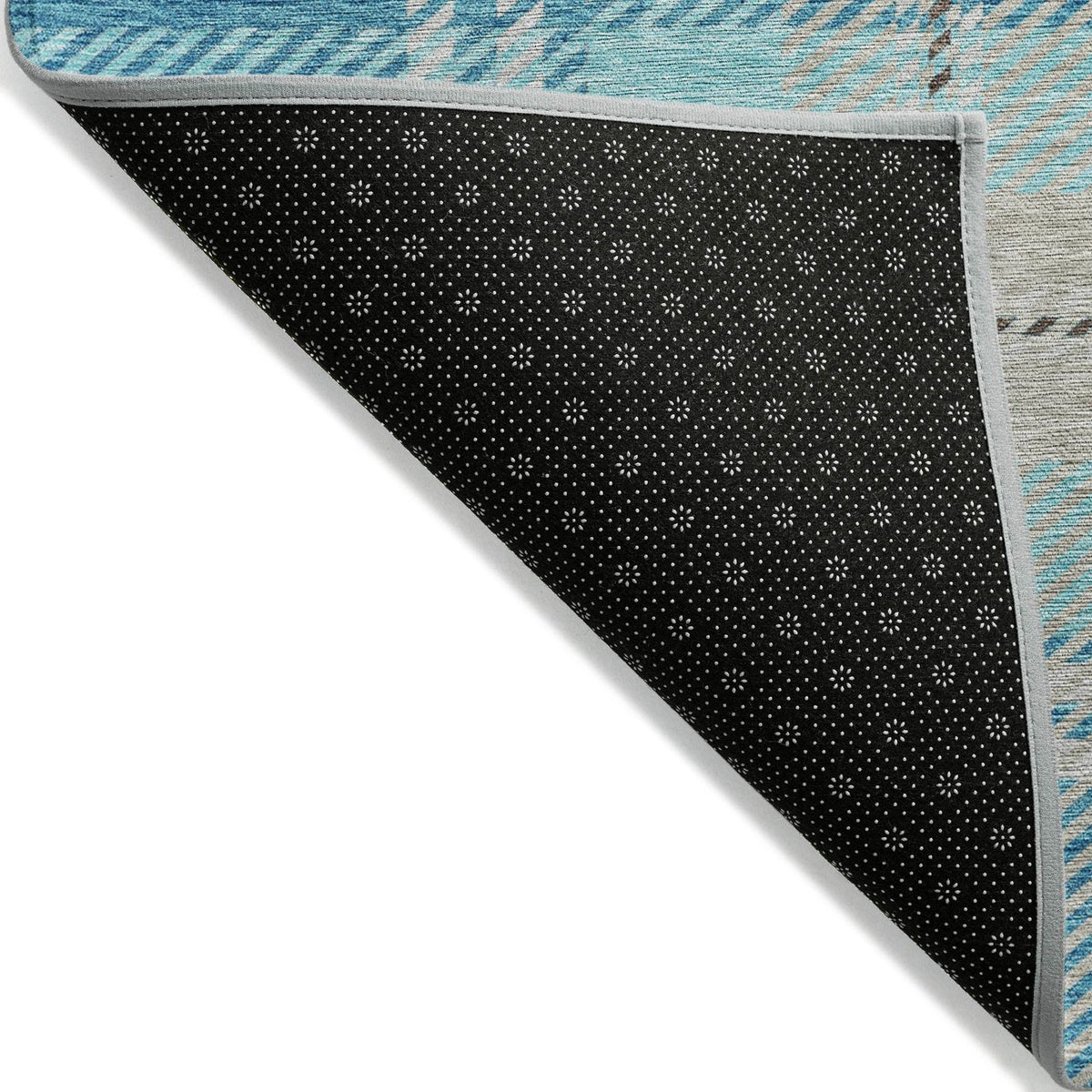 Addison Rugs Spiral Whispers Teal Washable Indoor-Outdoor Rug