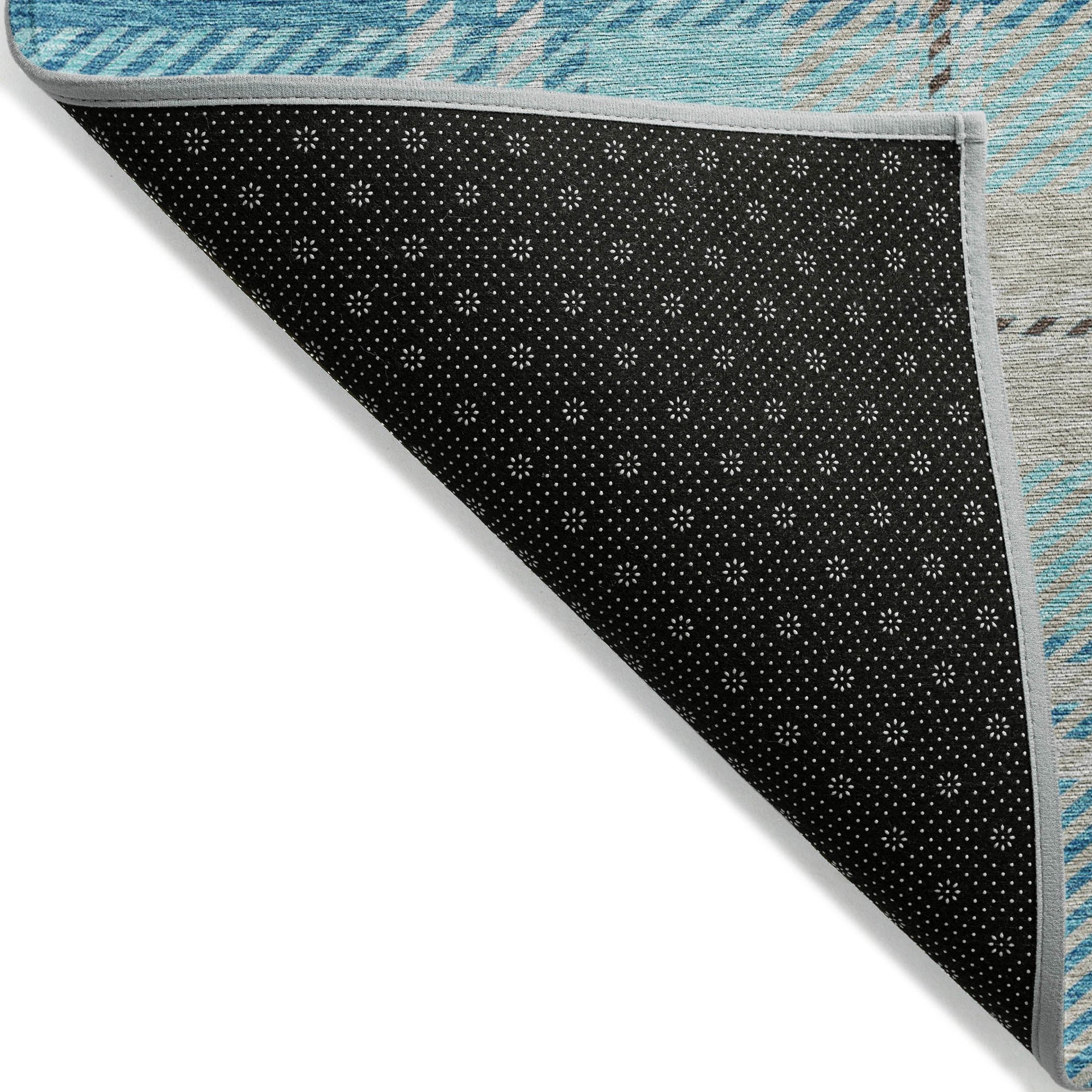 Addison Rugs Spiral Whispers Teal Washable Indoor-Outdoor Rug
