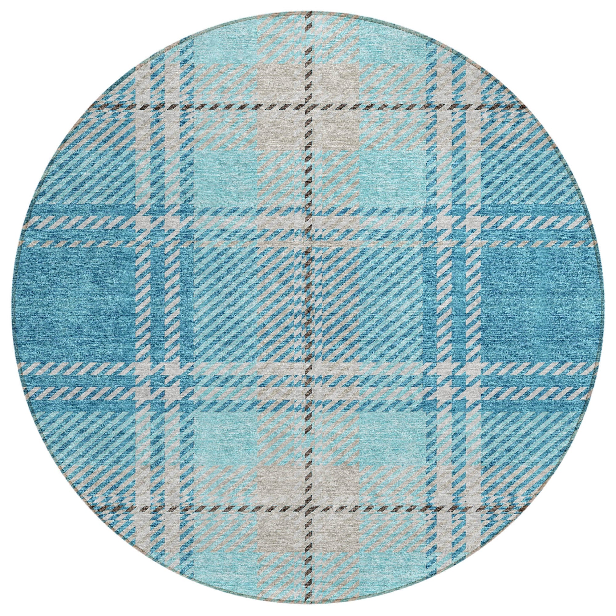 Addison Rugs Spiral Whispers Teal Washable Indoor-Outdoor Rug