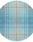 Addison Rugs Spiral Whispers Teal Washable Indoor-Outdoor Rug