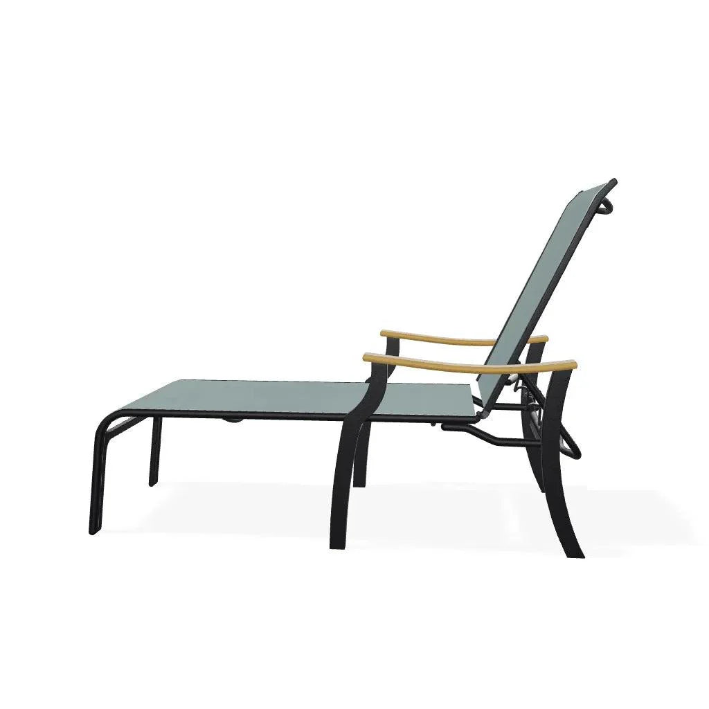 St. Catherine Sling Lay-Flat Chaise Polymer Arms