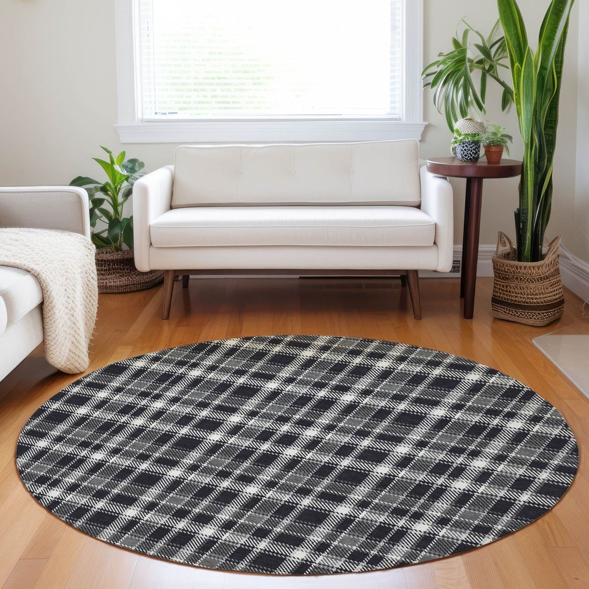 Addison Rugs Still Bloom Black Washable Indoor-Outdoor Rug