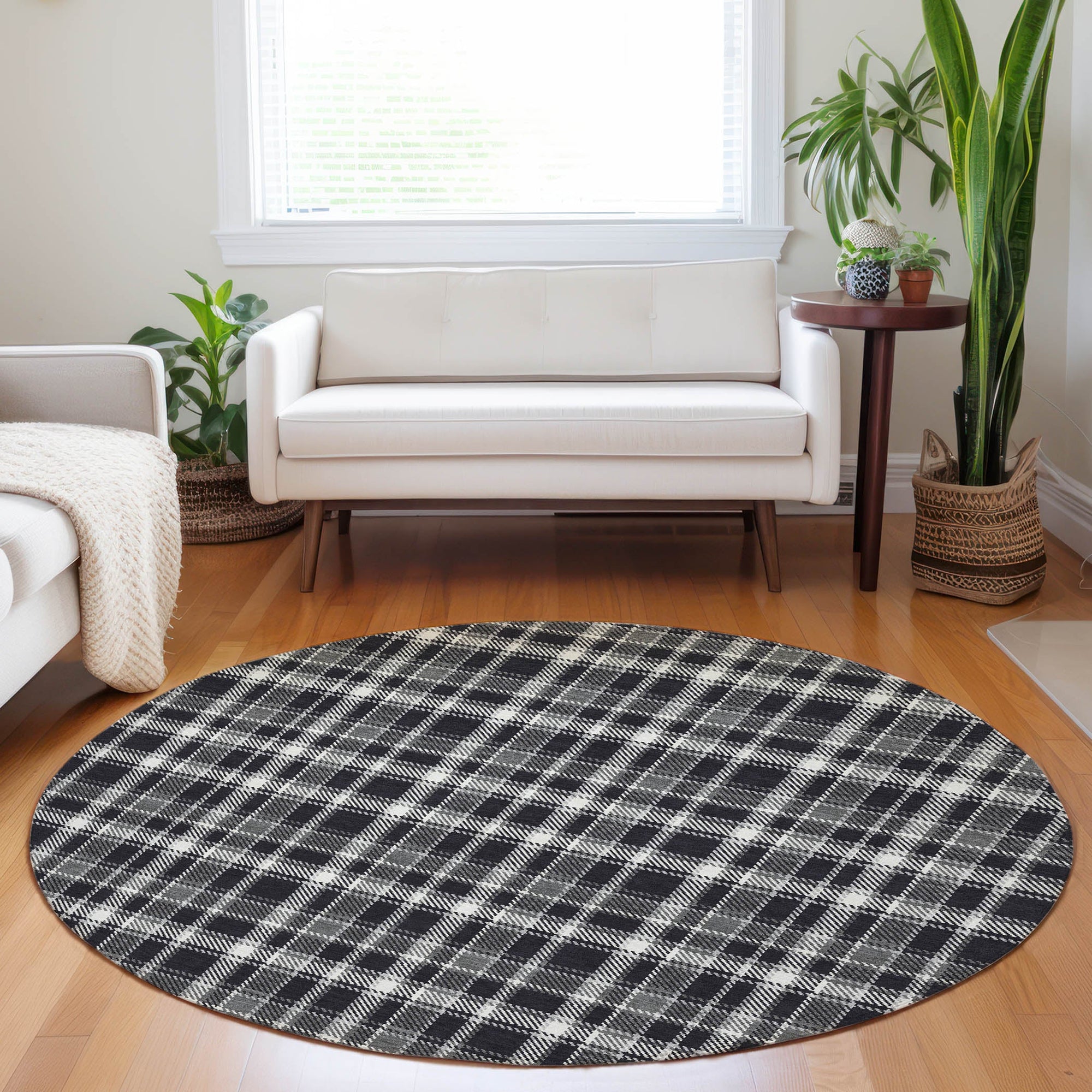 Addison Rugs Still Bloom Black Washable Indoor-Outdoor Rug