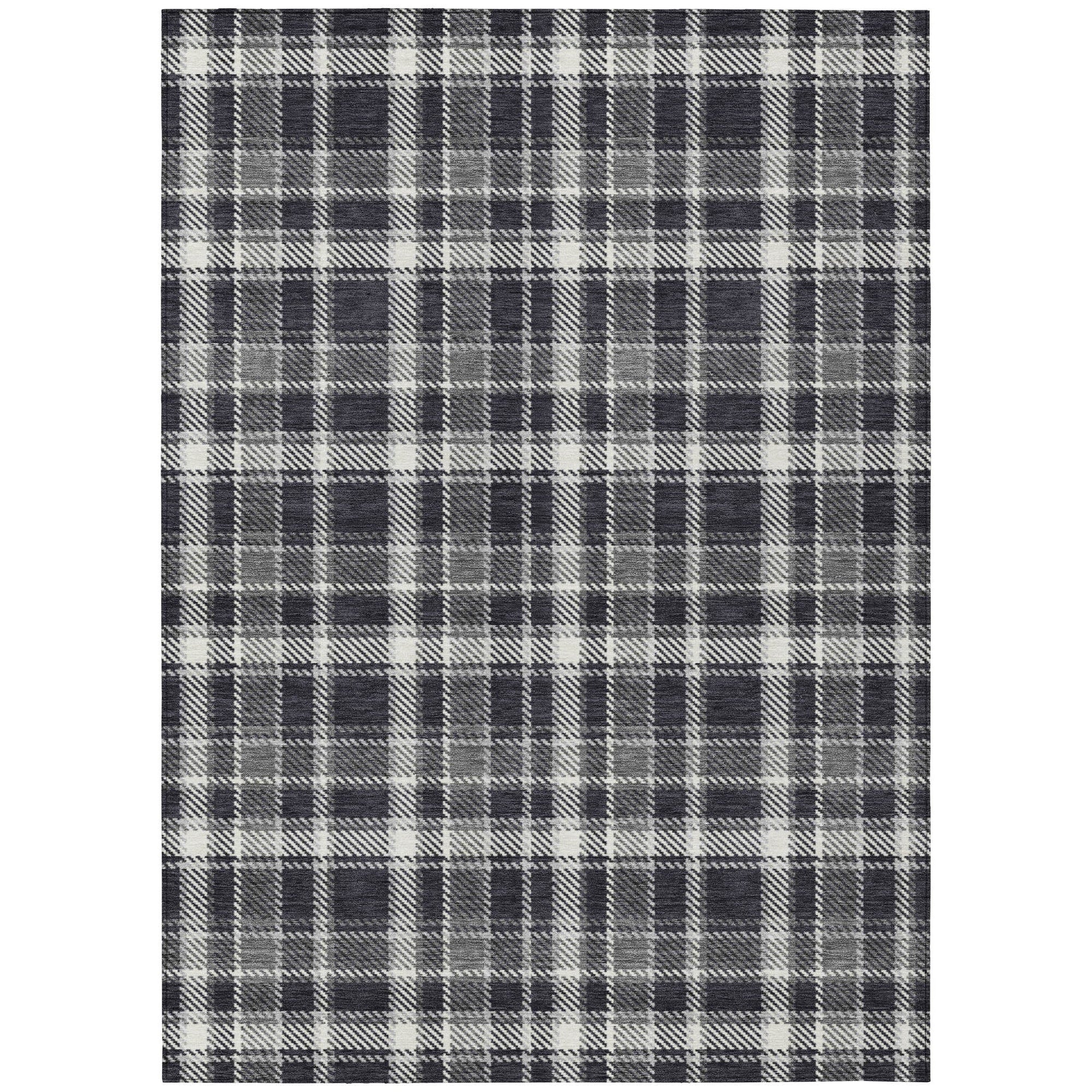 Addison Rugs Still Bloom Black Washable Indoor-Outdoor Rug