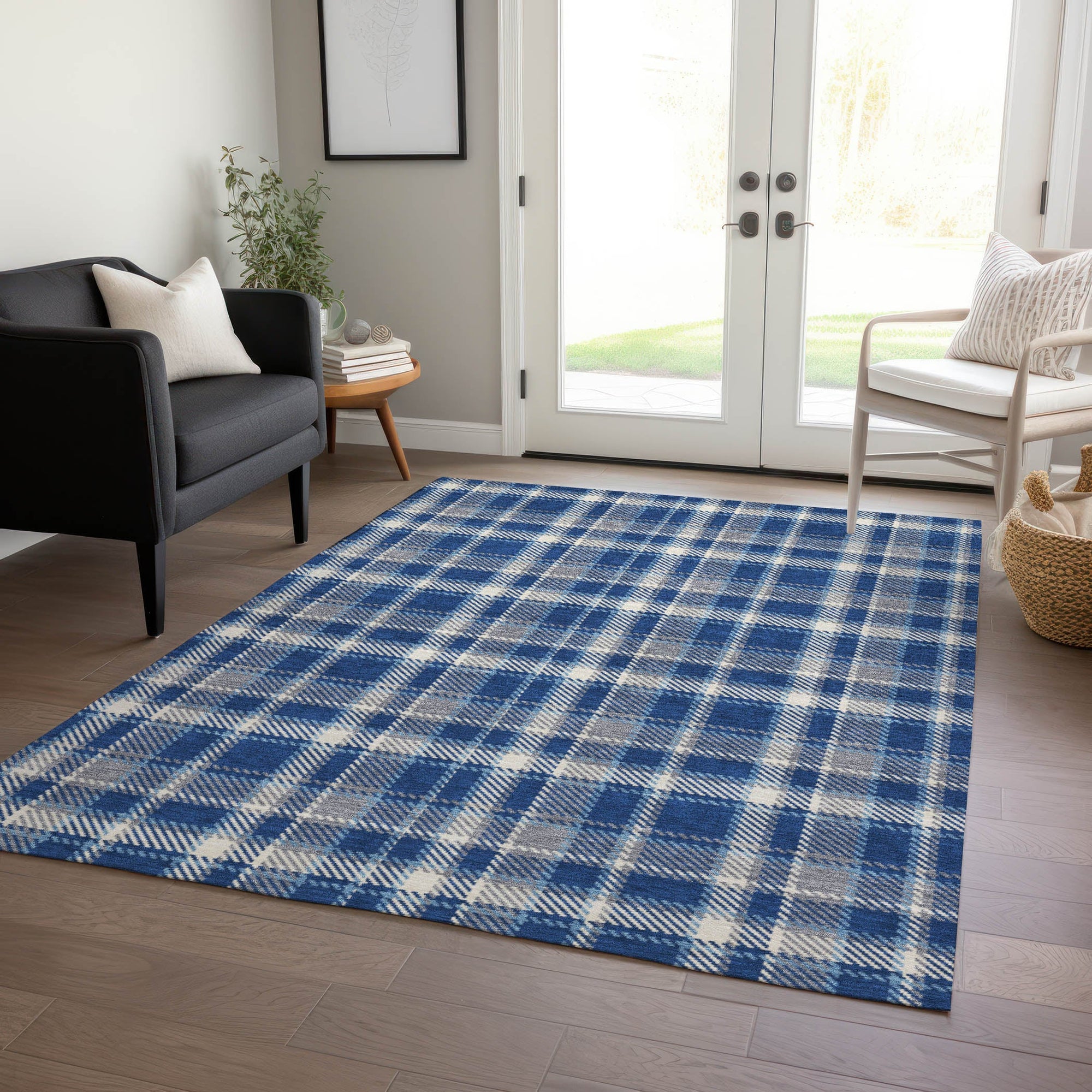 Addison Rugs Still Bloom Blue Washable Indoor-Outdoor Rug