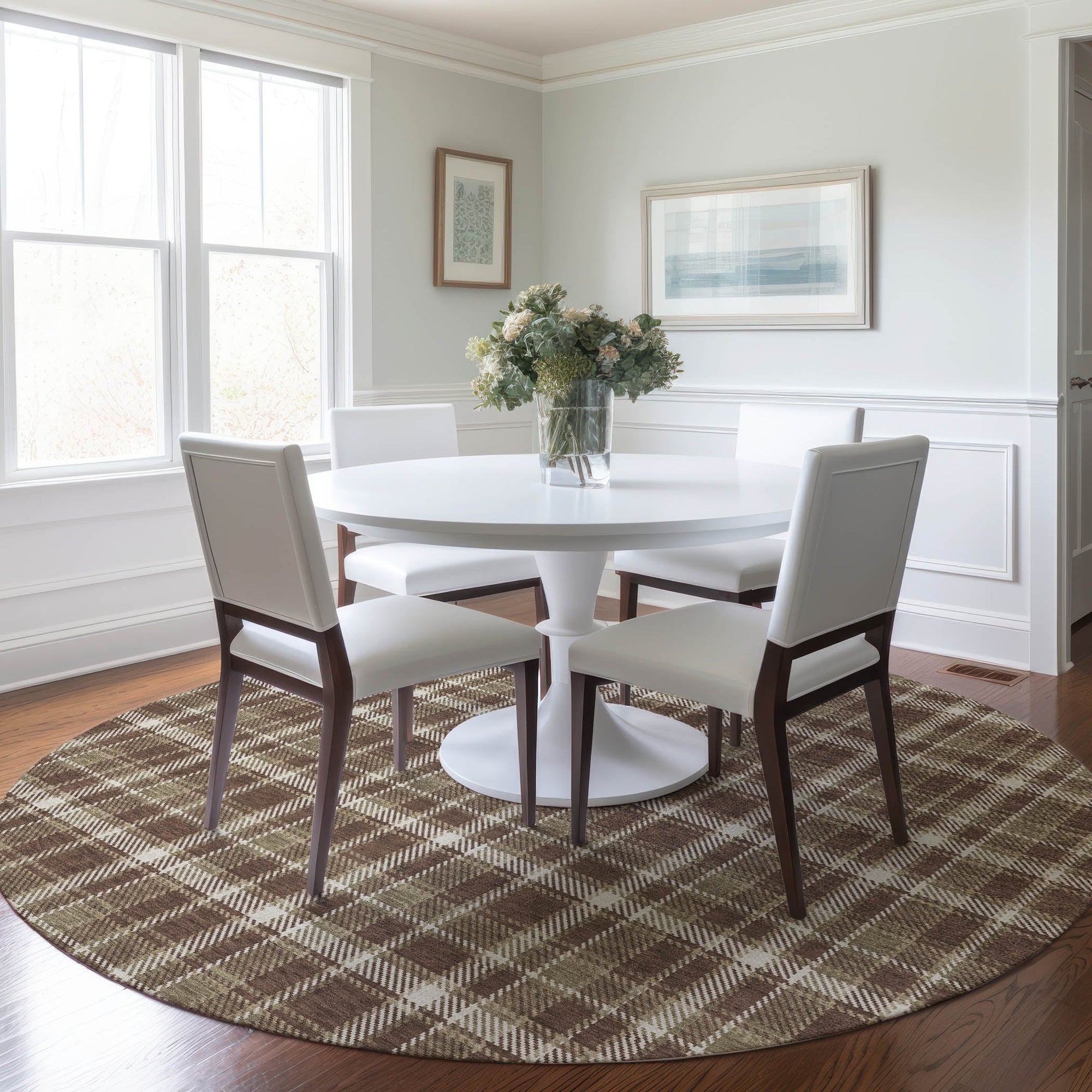 Addison Rugs Still Bloom Brown Washable Indoor-Outdoor Rug
