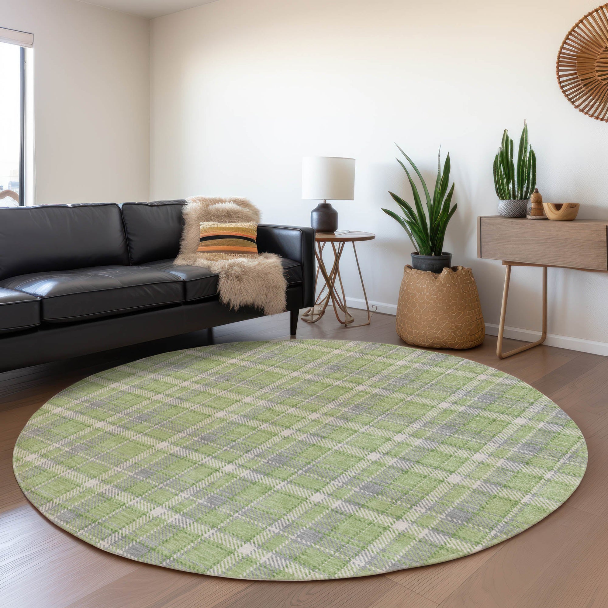 Addison Rugs Still Bloom Green Washable Indoor-Outdoor Rug
