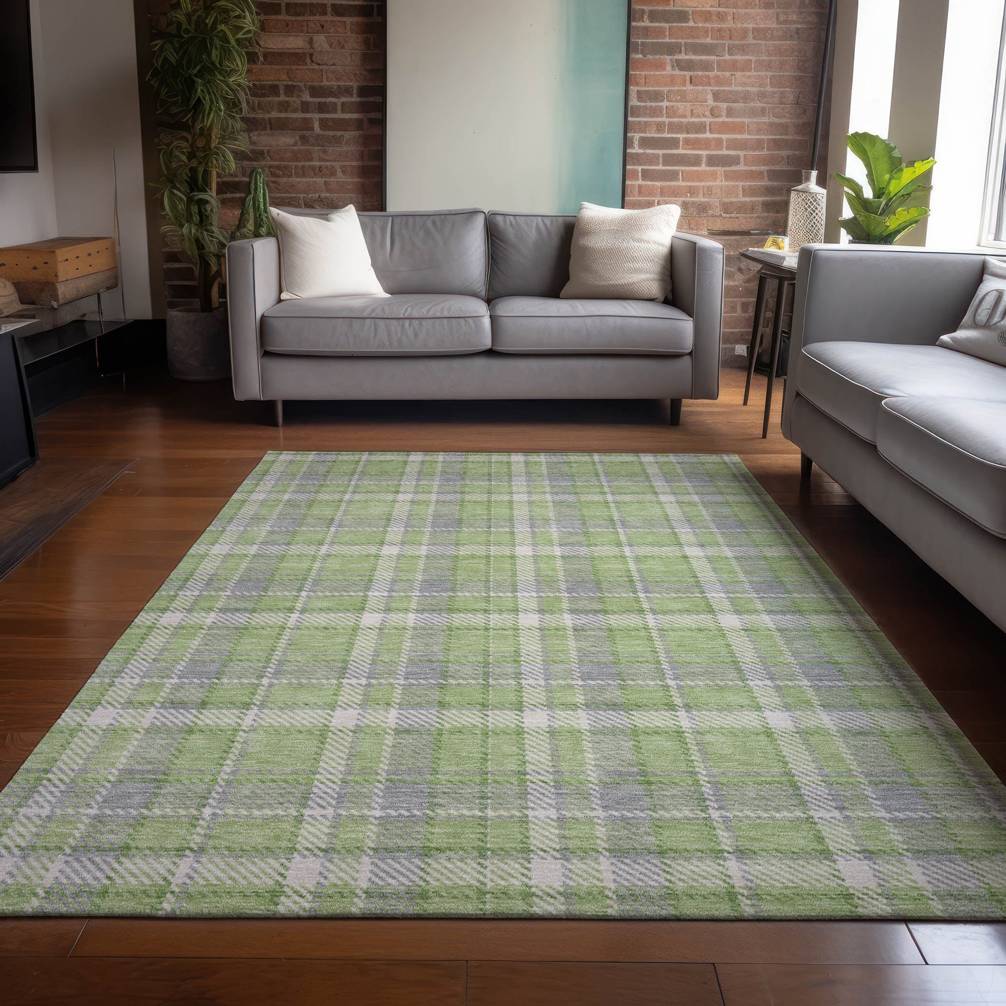 Addison Rugs Still Bloom Green Washable Indoor-Outdoor Rug