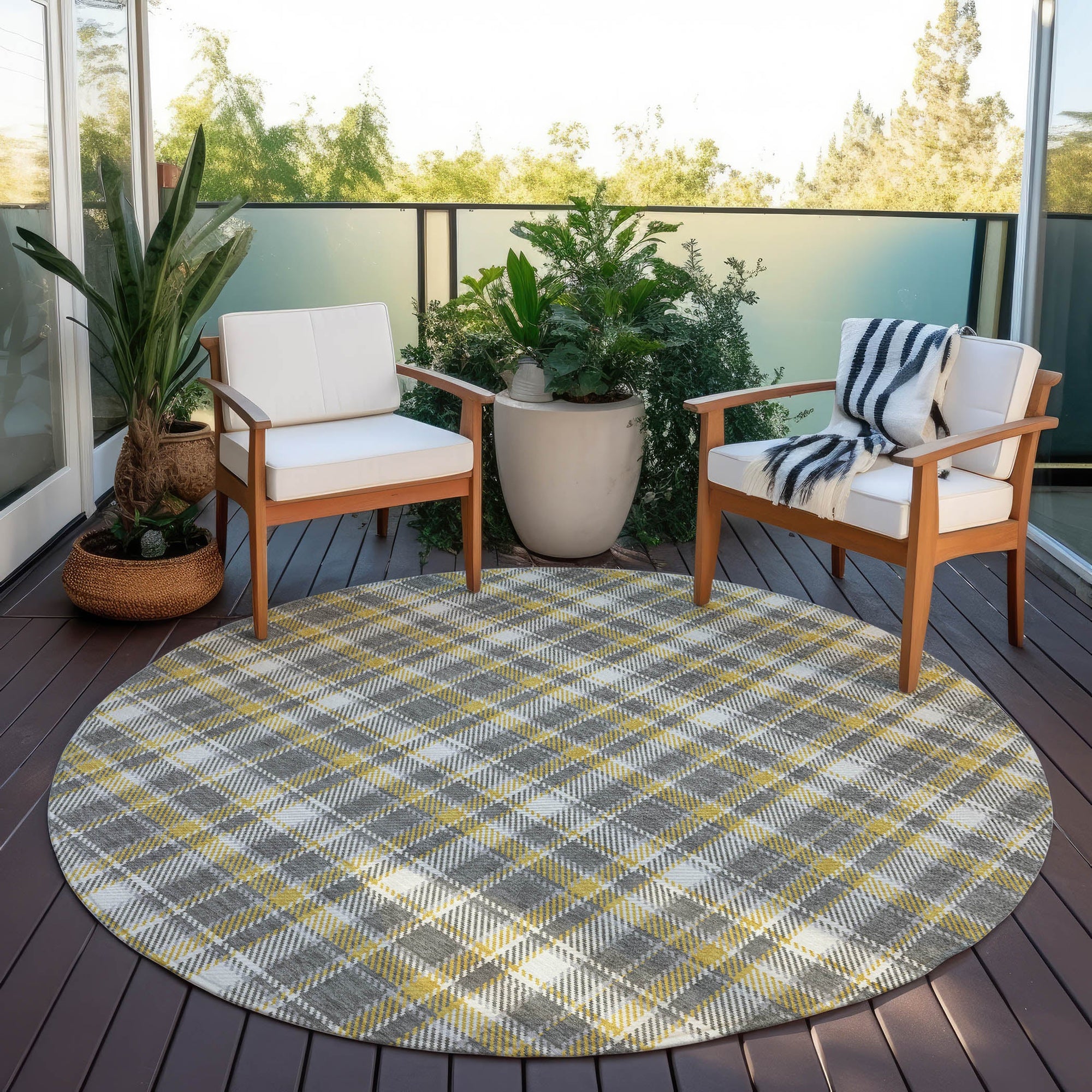 Addison Rugs Still Bloom Grey Washable Indoor-Outdoor Rug