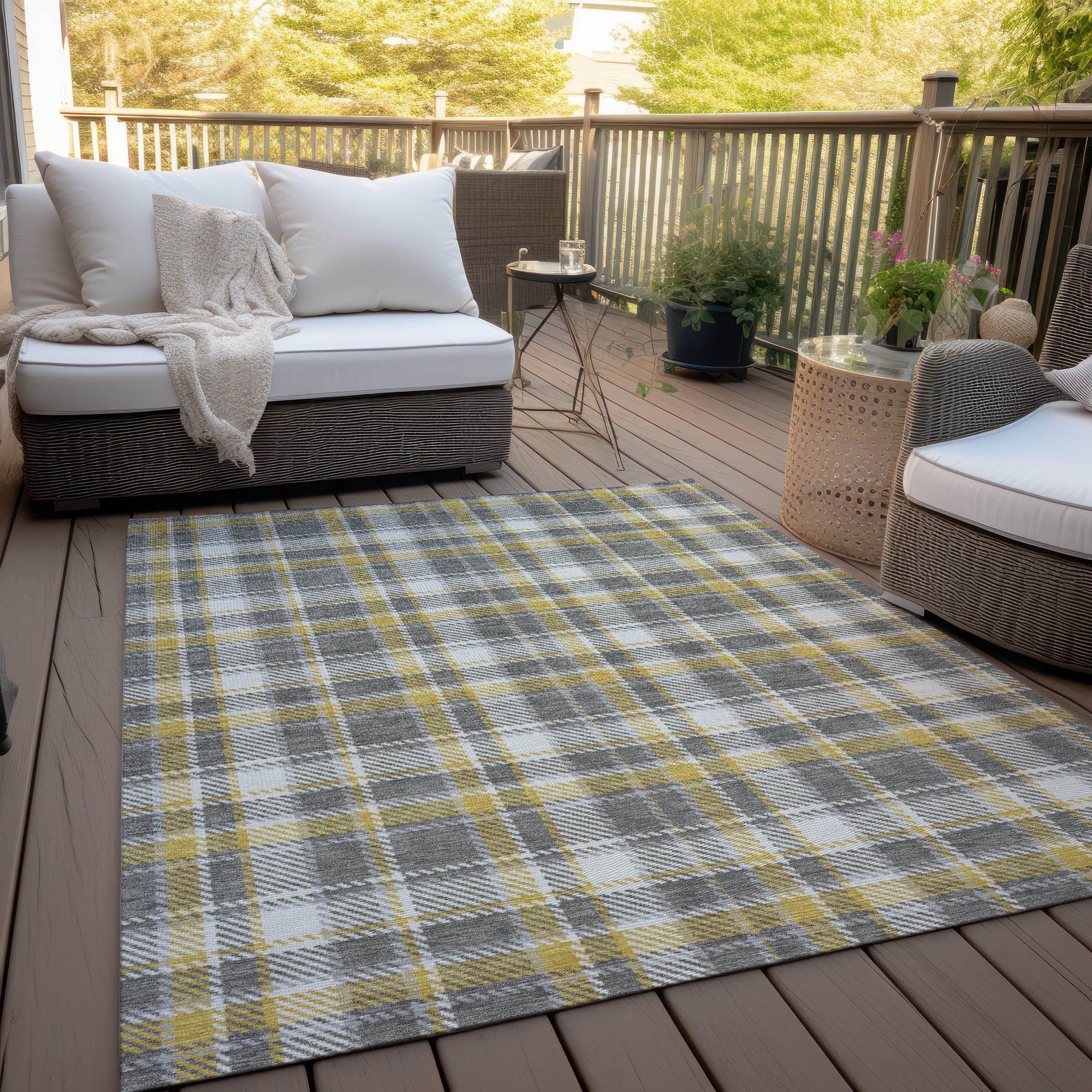 Addison Rugs Still Bloom Grey Washable Indoor-Outdoor Rug