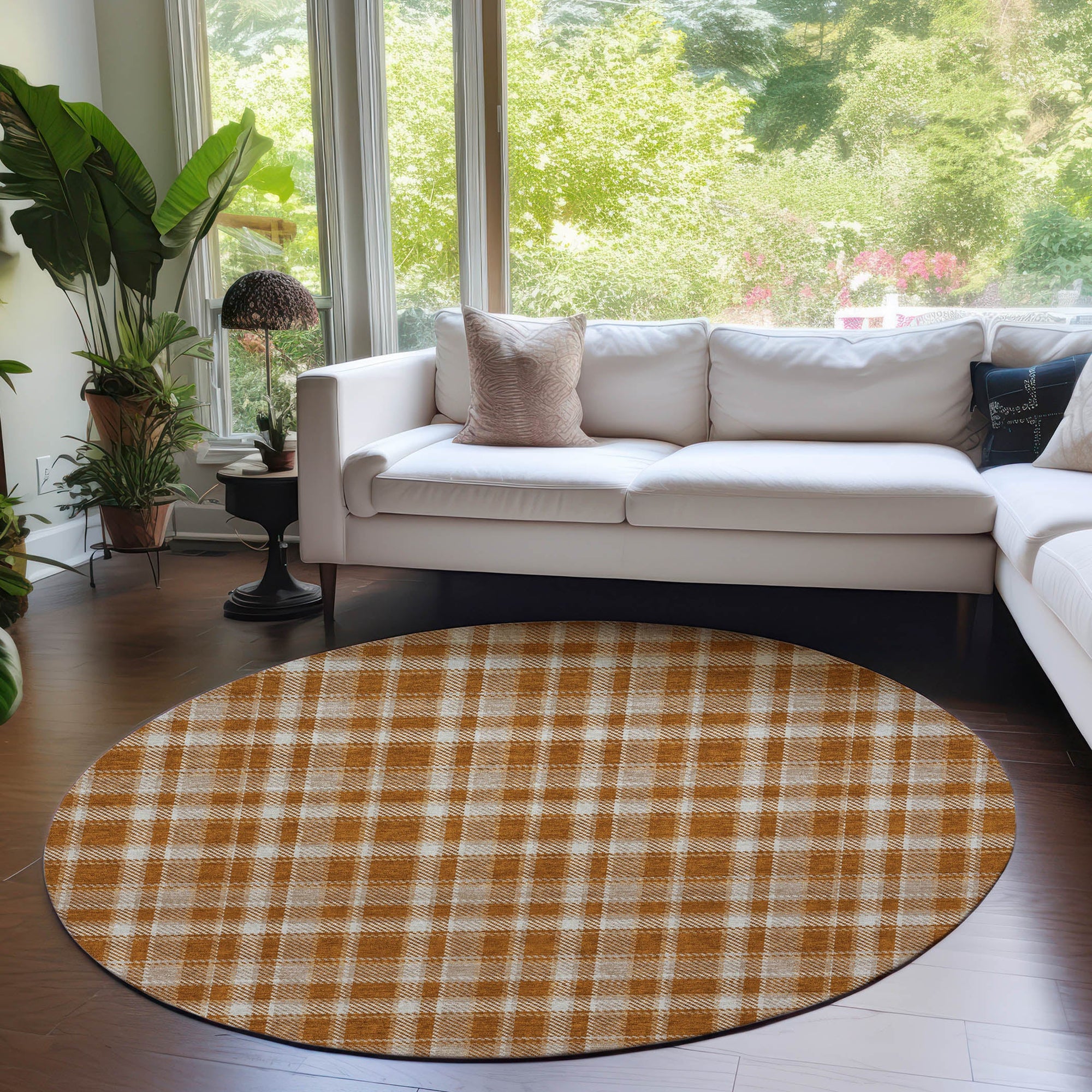 Addison Rugs Still Bloom Orange Washable Indoor-Outdoor Rug