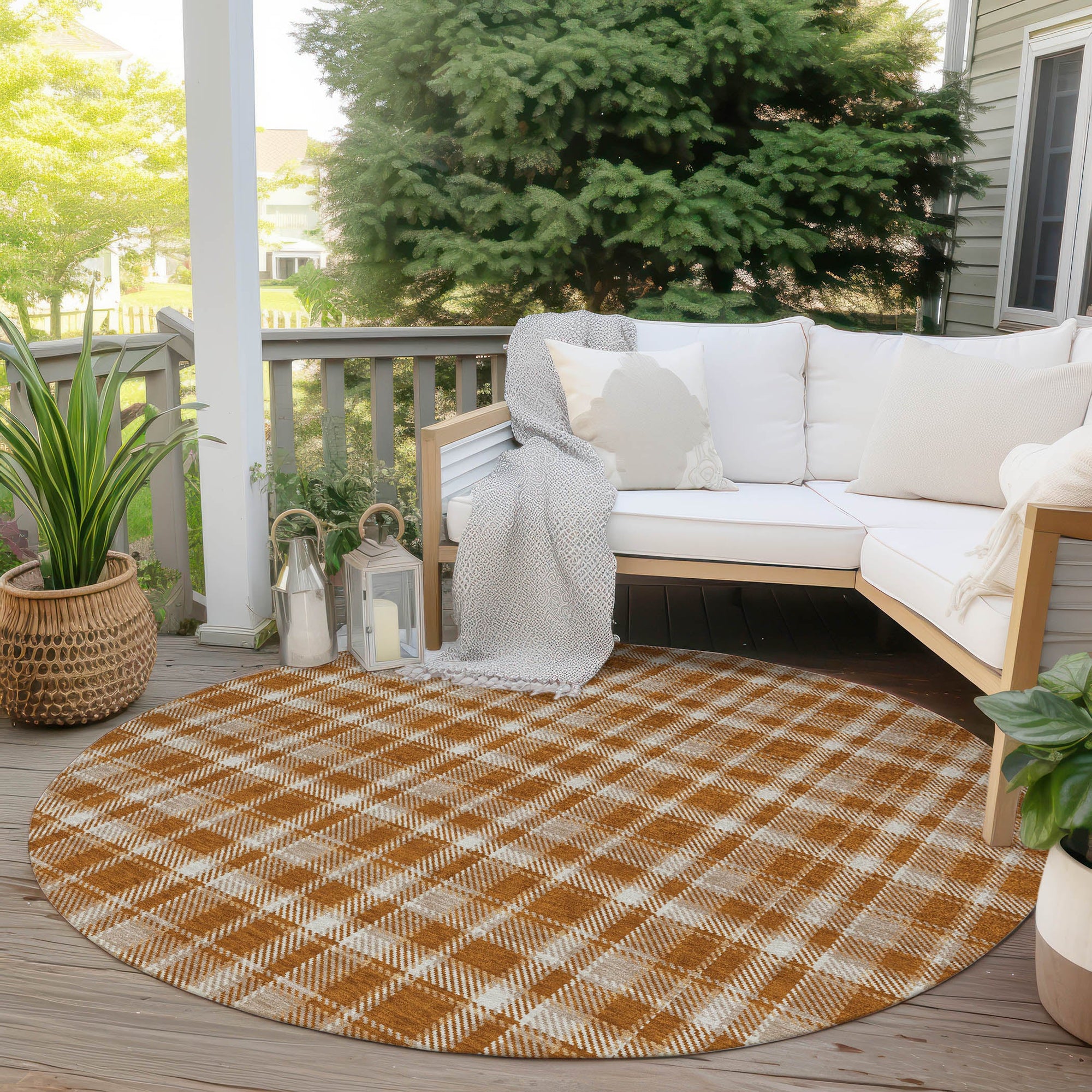 Addison Rugs Still Bloom Orange Washable Indoor-Outdoor Rug