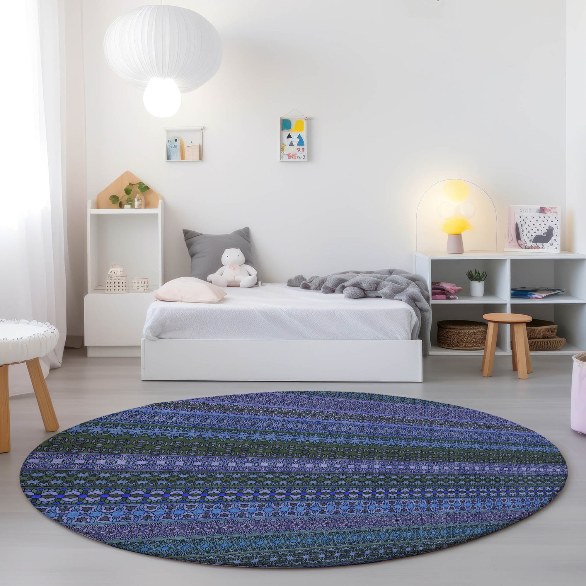 Addison Rugs Stripes Blue Washable Indoor-Outdoor Rug