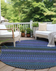 Addison Rugs Stripes Blue Washable Indoor-Outdoor Rug