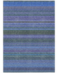 Addison Rugs Stripes Blue Washable Indoor-Outdoor Rug
