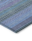 Addison Rugs Stripes Blue Washable Indoor-Outdoor Rug