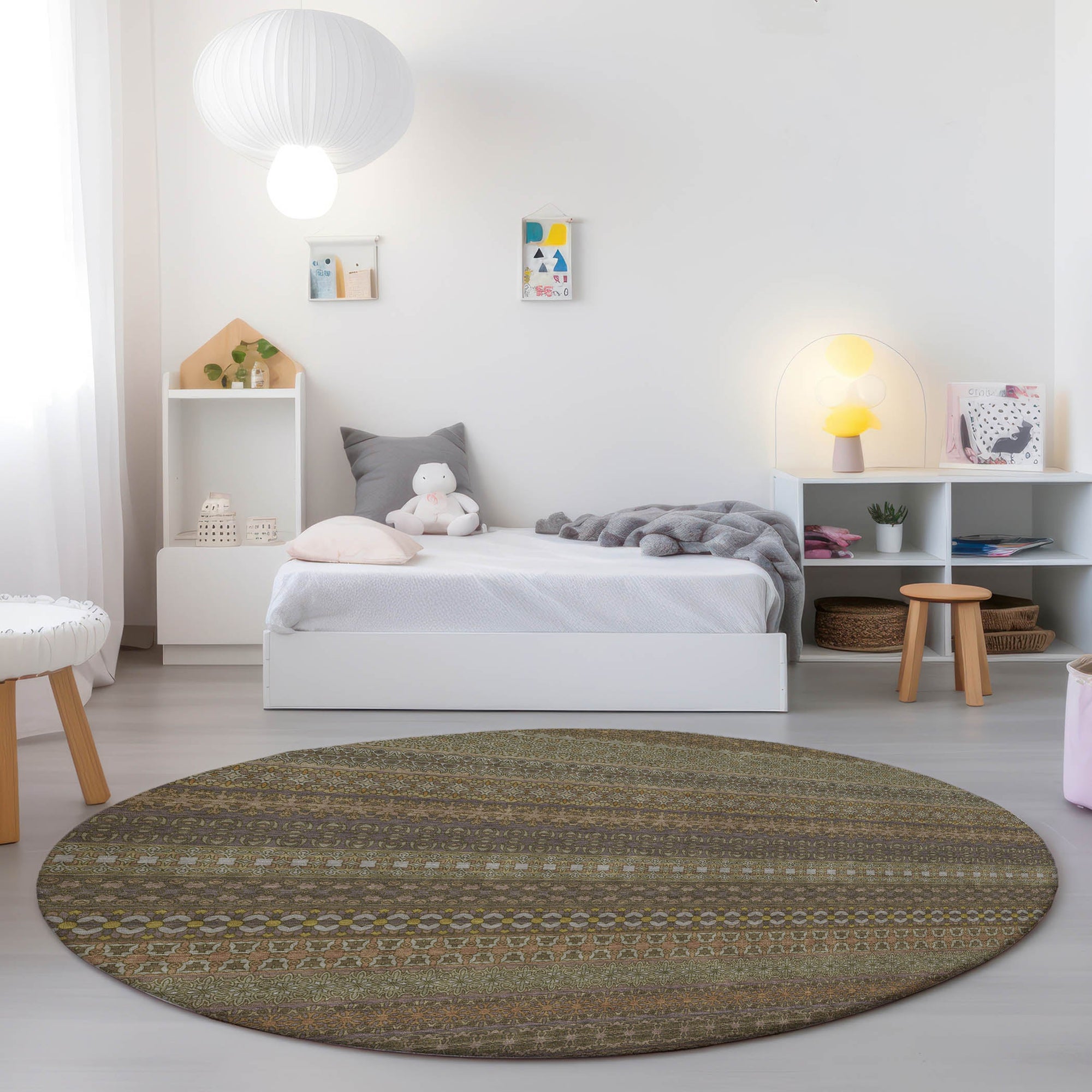 Addison Rugs Stripes Brown Washable Indoor-Outdoor Rug
