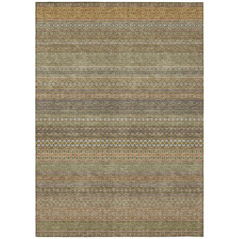 Addison Rugs Stripes Brown Washable Indoor-Outdoor Rug