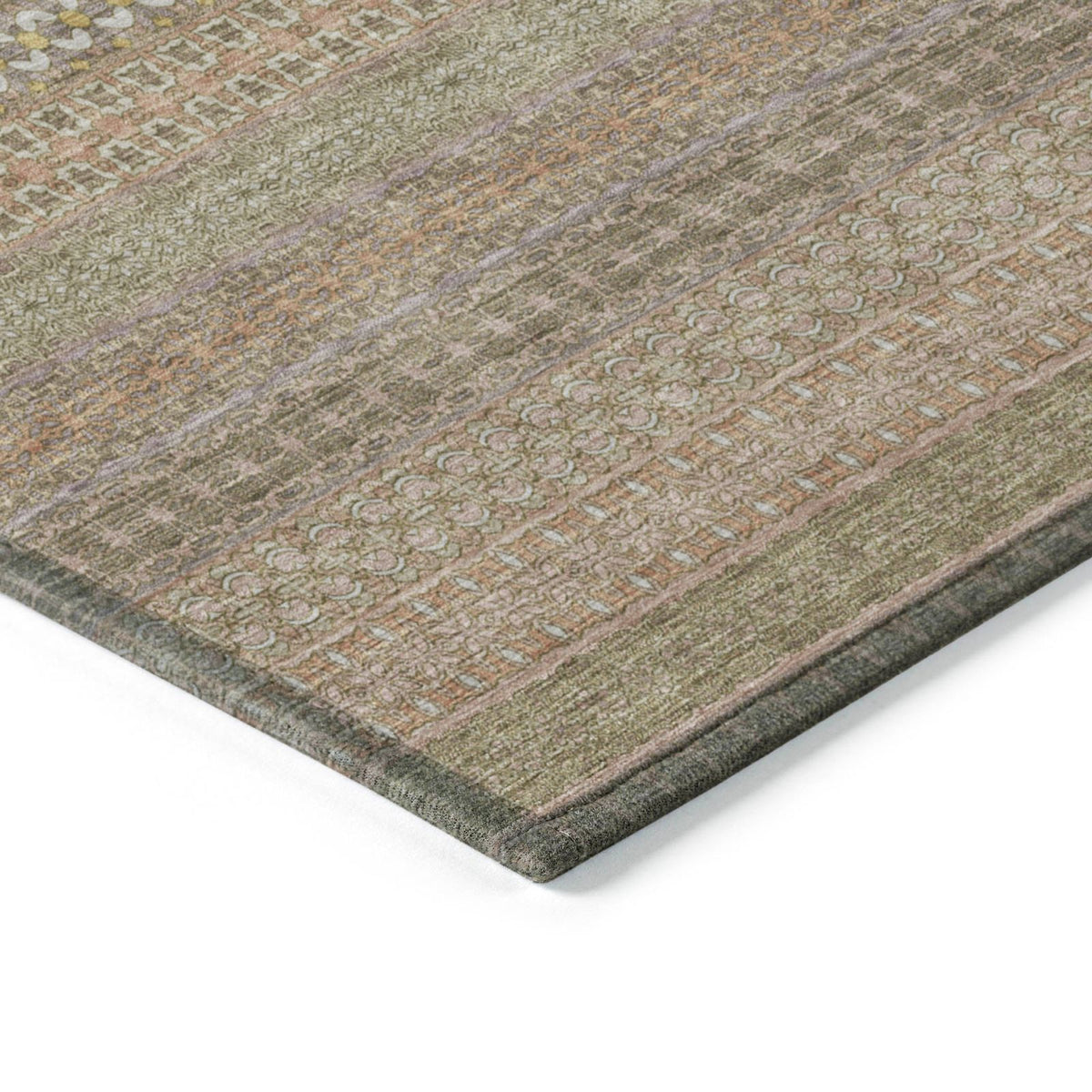 Addison Rugs Stripes Brown Washable Indoor-Outdoor Rug