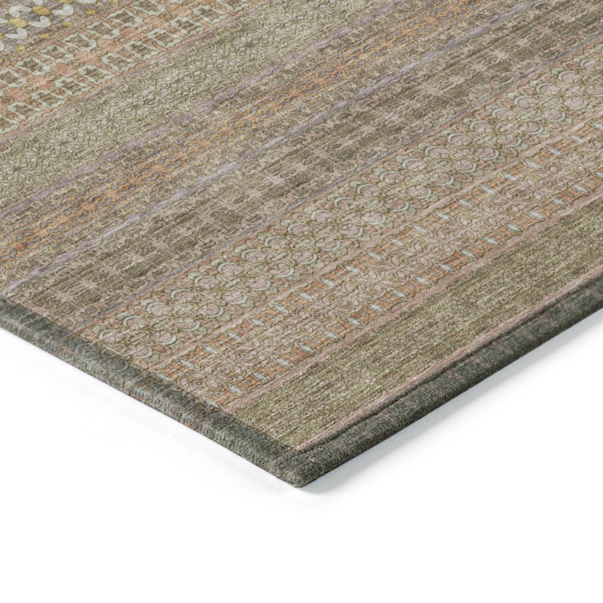 Addison Rugs Stripes Brown Washable Indoor-Outdoor Rug