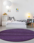 Addison Rugs Stripes Eggplant Washable Indoor-Outdoor Rug