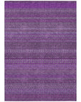 Addison Rugs Stripes Eggplant Washable Indoor-Outdoor Rug