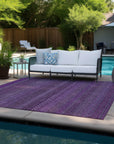 Addison Rugs Stripes Eggplant Washable Indoor-Outdoor Rug