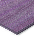 Addison Rugs Stripes Eggplant Washable Indoor-Outdoor Rug
