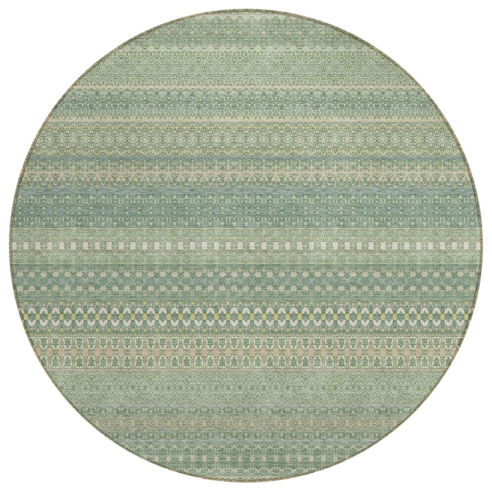 Addison Rugs Stripes Green Washable Indoor-Outdoor Rug