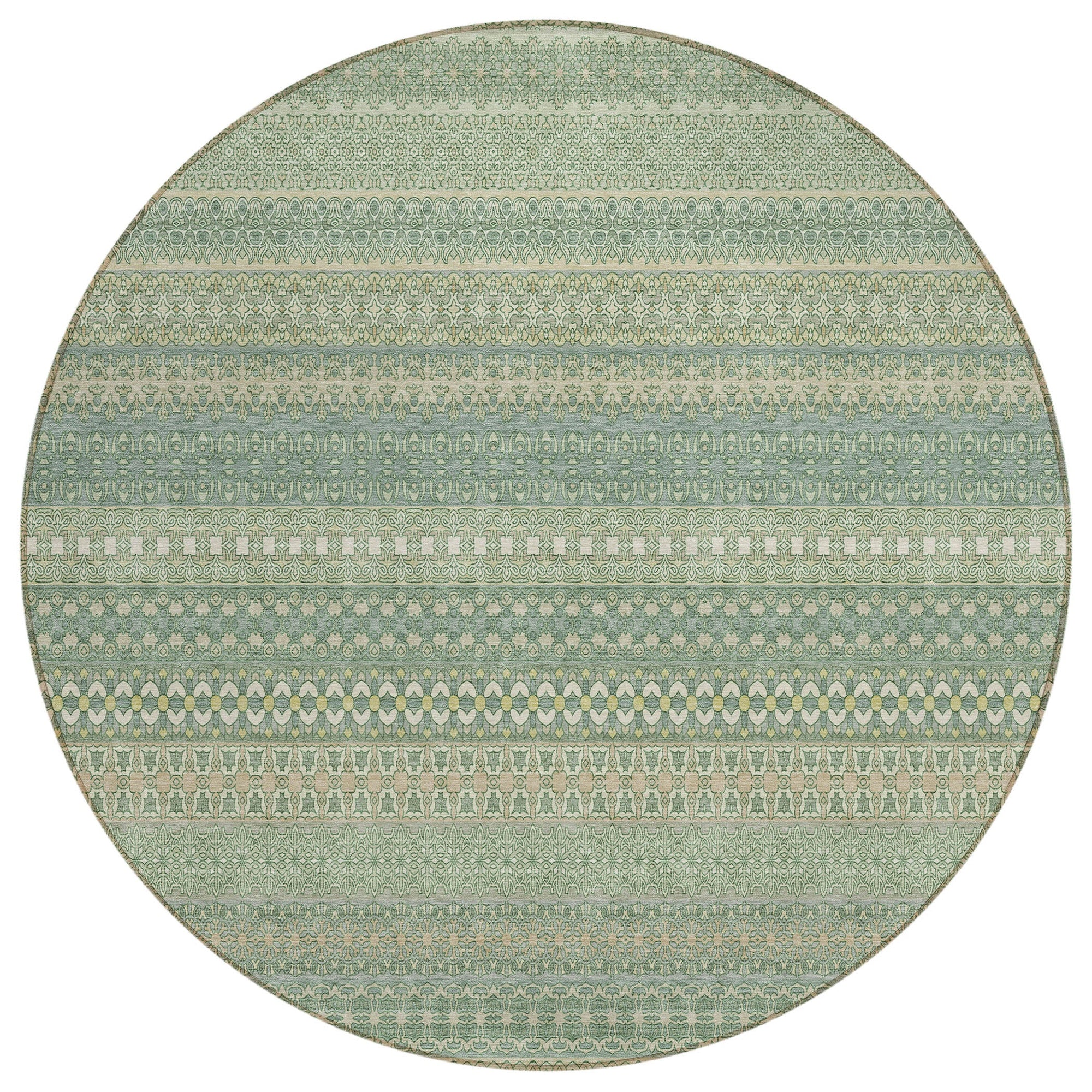 Addison Rugs Stripes Green Washable Indoor-Outdoor Rug